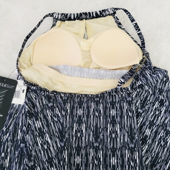 🐟MIRACLESUIT PEEPHOLE TANKINI TOP SIZE 8 - Picture 8 of 9